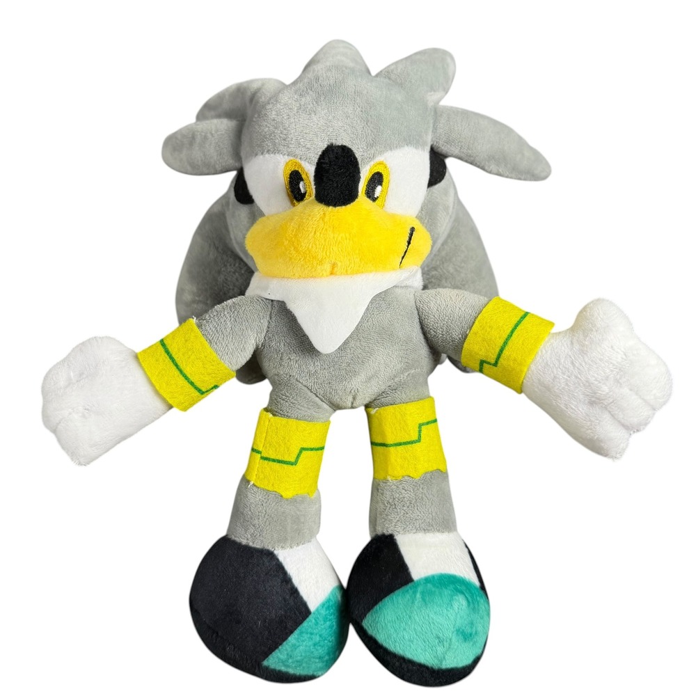 Sonic the Hedgehog Silver the Hedgehog Plush Grey Soft Toy with Suction Cup 11in